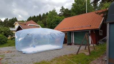 Uppblåsbart lacktält